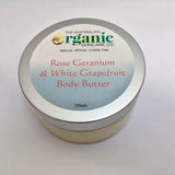 Organic Body Butter - Rose Geranium & White Grapefruit